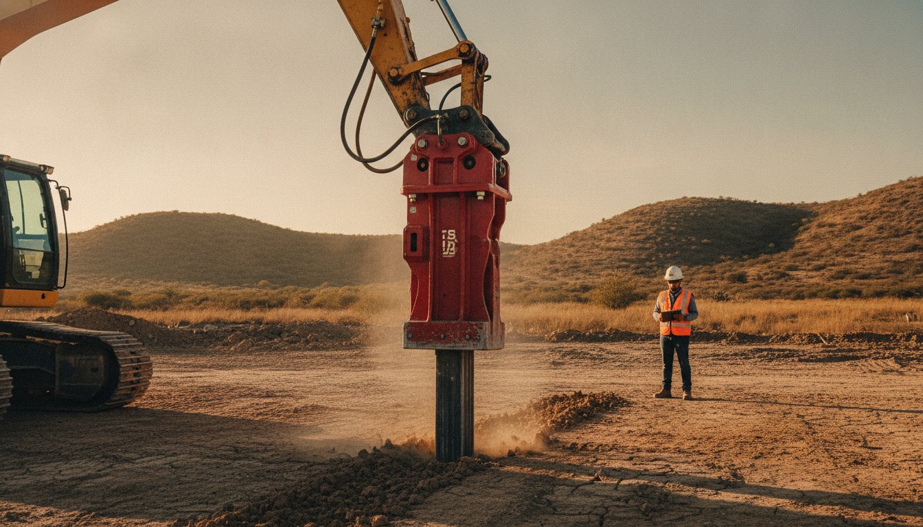 Cabezales vibratorios para excavadoras: Guía técnica de selección y rendimiento 2026