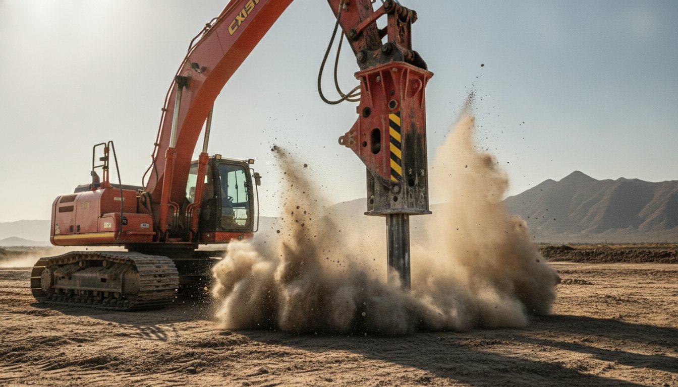 Martillo de impacto hidráulico para construcción: Guía técnica de selección y rendimiento 2026