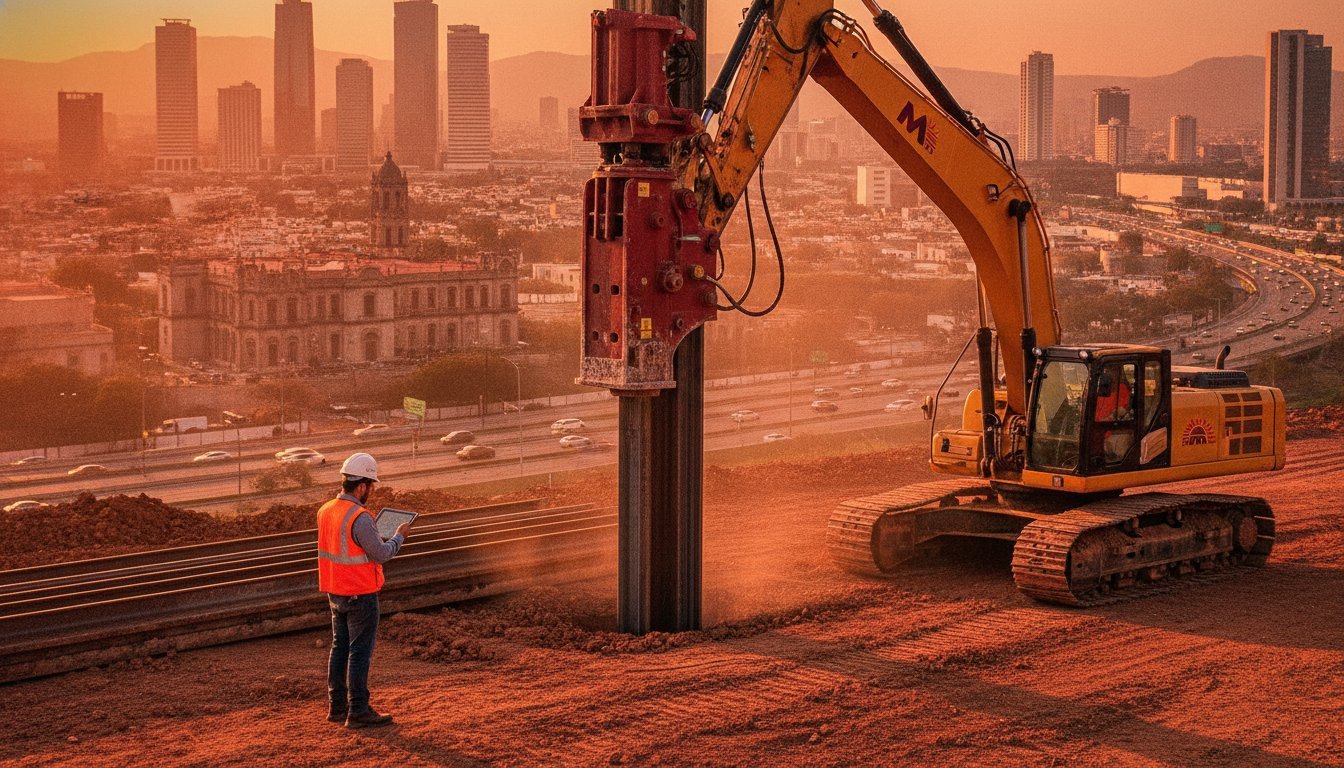 Tecnología de hincado de pilotes en México: Innovaciones y equipos para 2026